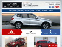 Tablet Screenshot of jansonautomotive.com